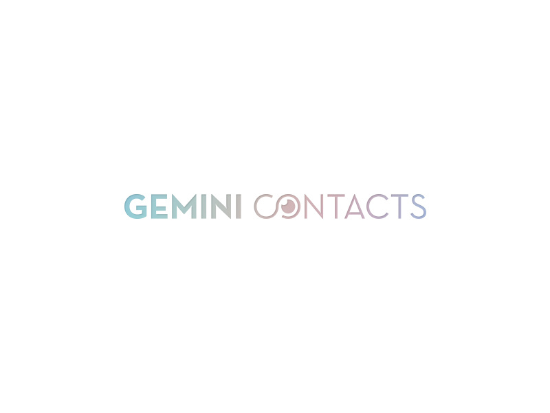 GEMINI sophistication luxury gradient color eye negative space simple lenses contact logo