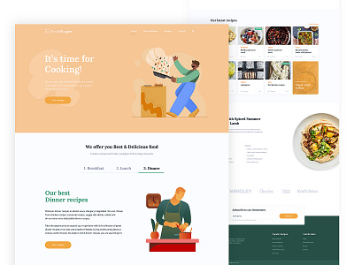 Food Blogger cooking food food app illustration kitchen landingpage ui ux webdesign