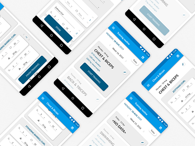 Gym Trainer android dark design interface mobile ui uiux ux