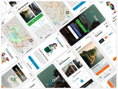 City Quest Application android cityquest design interface ios mobile quest travel ui uiux ux