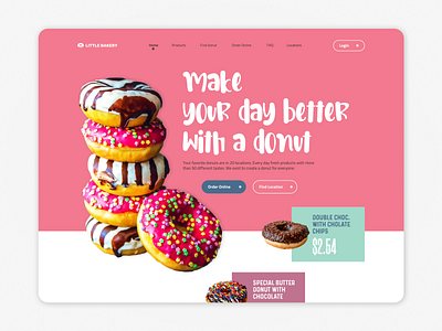Donut Factory Little Bakery design donut donuts interface landing design landingpage ui uiux ux web web design webdesign webpage website