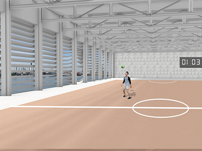 Architectural impression of sports hall design