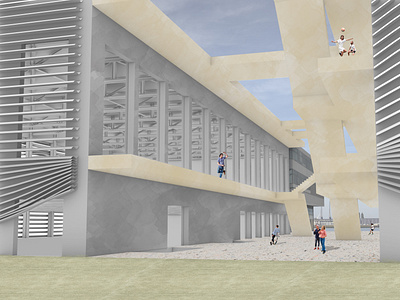 Architectural impression of sports hall design