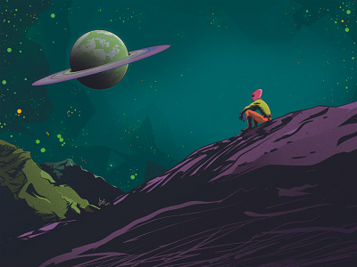 Lost (The Alien) alien digitalart future illustration lost mountains outerspace planet sci fi scifi space