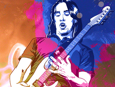 Bettencourt Splash coloring comic art comics digital art digital illustration digitalart guitar guitar player illustration music musician rock rockstar