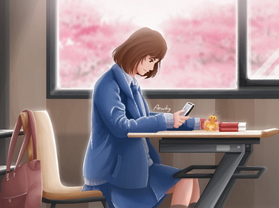 Sakura Class digital painting digitalart illustration illustrator paint