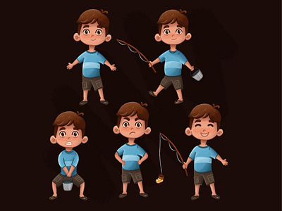 Boy Fishing Character