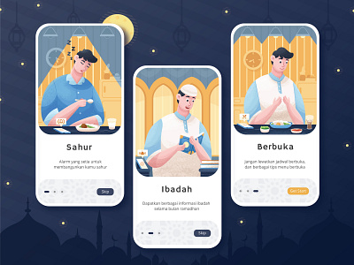 Ramadhan onboarding Illustration flat icon illustration onboarding ui ui