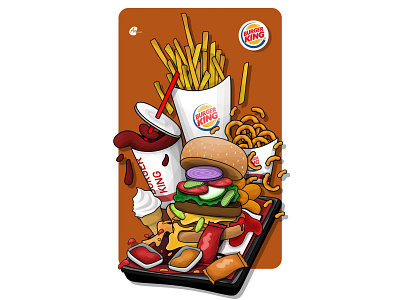 Burger King branding burgerking design flat icon illustration illustrator vector