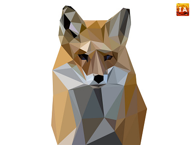 The Fox - A low poly illustration animal carnivore fox geometry illustration low low poly poly polygon polygonal realistic triangles