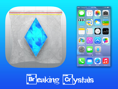 Breaking Crystals: IOS App Icon app bad bag breaking concept crystal icon ios iphone meth plastic tv show