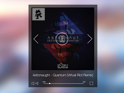 Audio Player UI audio blur dubstep flat interface ios lineicons music player song user wigdet