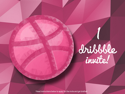 Dribbble invite Giveaway! abstract draft dribble invitation invite logo low player poly pro prospect welcome
