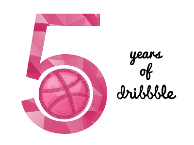 5th Birthday! 5 age birth day dribbble fifth illustration logo low old poly years