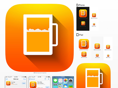 Flat Beer IOS App Icon app apple beer flat german icon ios long oktoberfest orange shadow yellow