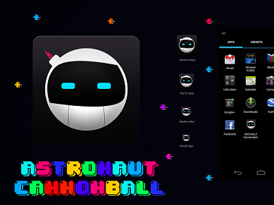Astronaut Cannonball App Icon (Coming Soon) android app astronaut cannonball game icon ios logo minimal retro space template