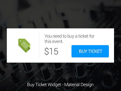 Buy Ticket Widget - Material Design android design flat google icon material paper shadow ticket ui ux widget