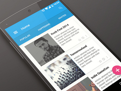 Evenire - Event Feed Material Design