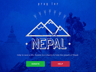 Pray for Nepal charity disaster donate earthquake help himalaya logo mountain nepal pray releaf vintage