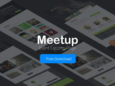 Meetup - Event Landing Page PSD (Free Download) click through event free landing marketing meetup page psd template ui ux web design