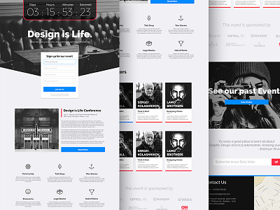 Evenire Lite - Event Landing Page (Free Download) concert conference event festival flat landing minimal one one page page speakers workshop