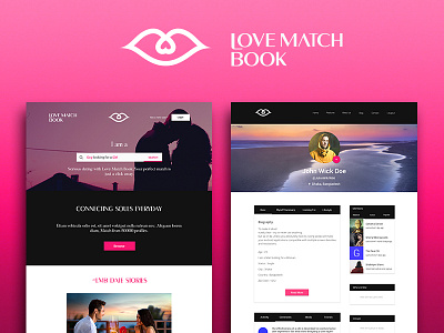 Love Match Book Redesign android couple dating design love material pink romantic site tinder web website