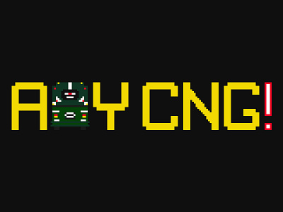 AAY CNG! Logo 80 8bit art bangladesh cng game gamedev monochrome pixel pixelart vehicle vintage