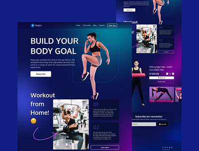 Workout Landing Page branding design exploration fitness homepage landingpage ui design uidesign uidesigner webdesign weblanding workout