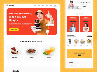 Madyang - Food delivery branding deliveryfood dietfood eat eatfood exploration food foodorder healthfood landingpage meal motion graphics ui uidesign uiux webdesign weblanding