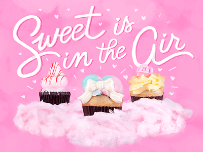 Sweet By Holly - Valentine's Day Campaign cotton candy cupcake lettering photography type valentine