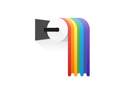 Rainbow Toilet Paper flat illustration paper rainbow toilet