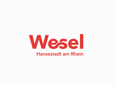 Wesel City Logo branding identity logo logotype river typography wave