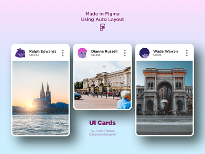 UI Cards | Figma | Auto Layout app figma figmadesign icon illustration minimal ui ux vector web