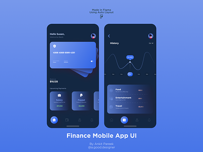 Finance Mobile App UI app design figma figmadesign flat minimal ui ux vector website