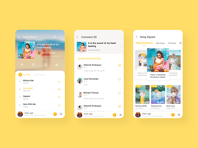 A Yellow Music App recently made app design icon illustration interface mobile music page ui ux