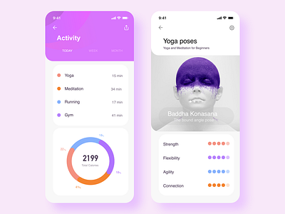 This is a sports and fitness app. app design fitness illustration mobile page sports ui ux