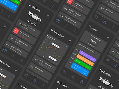 Car Dashboard Concept - Dark Mode