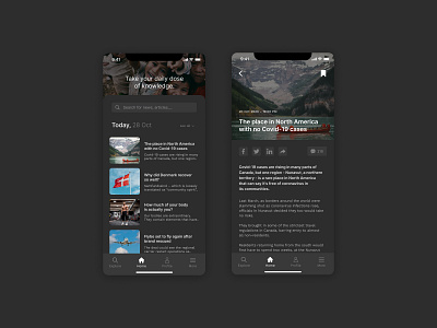 News App Concept - Dark Mode app design concept dark mode design experiment figma mobile mobile ui news app ui ux ui