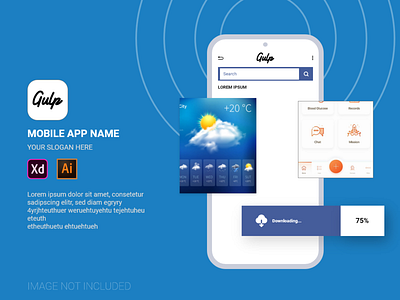 mobile app promotion showcase mockup template design