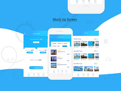 Travelio app design Mobule app design