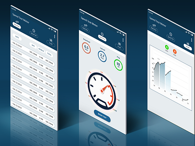 internet speed tester ui mobile app design