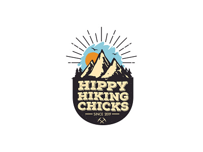 HIPPY HIKING CHICKS branding design graphic design logo vector