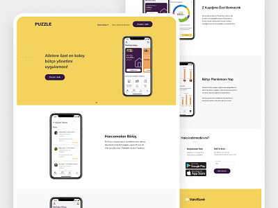 Puzzle Landing Page - App Promotion app donload app promotion banking branding design download the app finance fintech graphic design how to how to use illustration layout logo ui user experience user scenarios