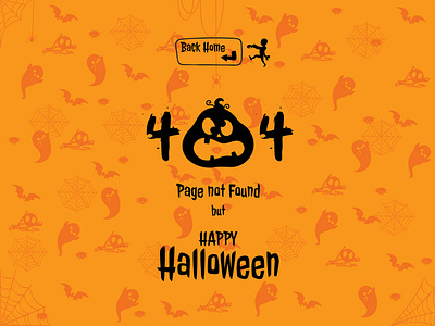 404 error page Halloween style 404 404 error 404 error page 404 page cartoonish design funny halloween illustration spooky ui ux