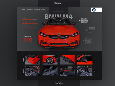 BMW M4 - RED FERRAFI (Prototype) design designer landingpage practise prototype ui web webdesign