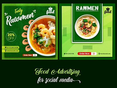 Social Media Post add advertising branding chicken design dribble food graphic design manipulation photo photoshop rawmen restaurent shrimp socialmedia soup spicy ui