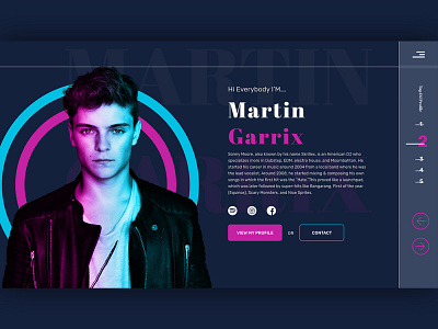 Martin Garrix | DJ Portfolio Website blue clean clean design clean ui deepblue design portfolio portfolio design portfolio page portfolio site portfolio website ui ui design uidesign ux ux design uxdesign web design webdesign website