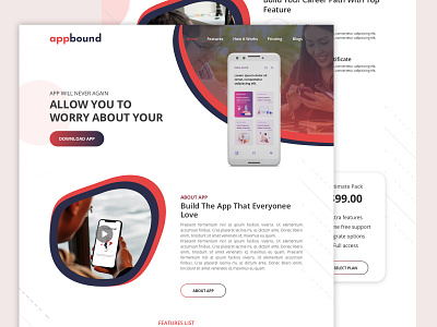Appbound - App and Sass Product Landing Page app landing app landing page app landing template apphomepage clean clean design clean ui design educational educational product gradient gradient design landingpage ui ui design uidesign ux ux design uxdesign