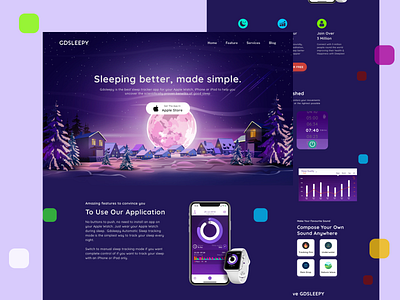 Gdsleepy App Website app art clean clean ui illustraion landing page music page relax sleep ui ui design uidesign usability ux ux design uxdesign visual web website