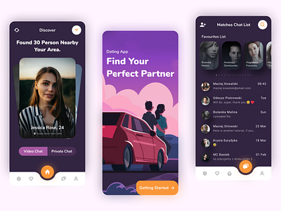 TukTak - Online Dating App android androidapp app chat app clean clean ui dating app design ios iosapp messenger online dating app ui ui design uidesign ux ux design